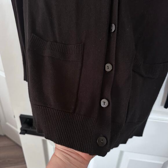 Grace Elements Black Long Sleeve Button Front Cardigan - Picture 2 of 5